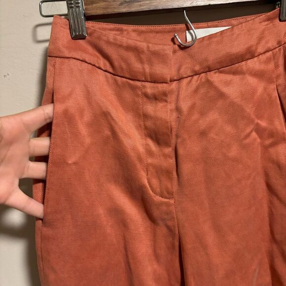 Aritzia Wilfred Effortless Linen Wide Leg Pant Warm Sienna Red- Size 0 - Picture 6 of 12